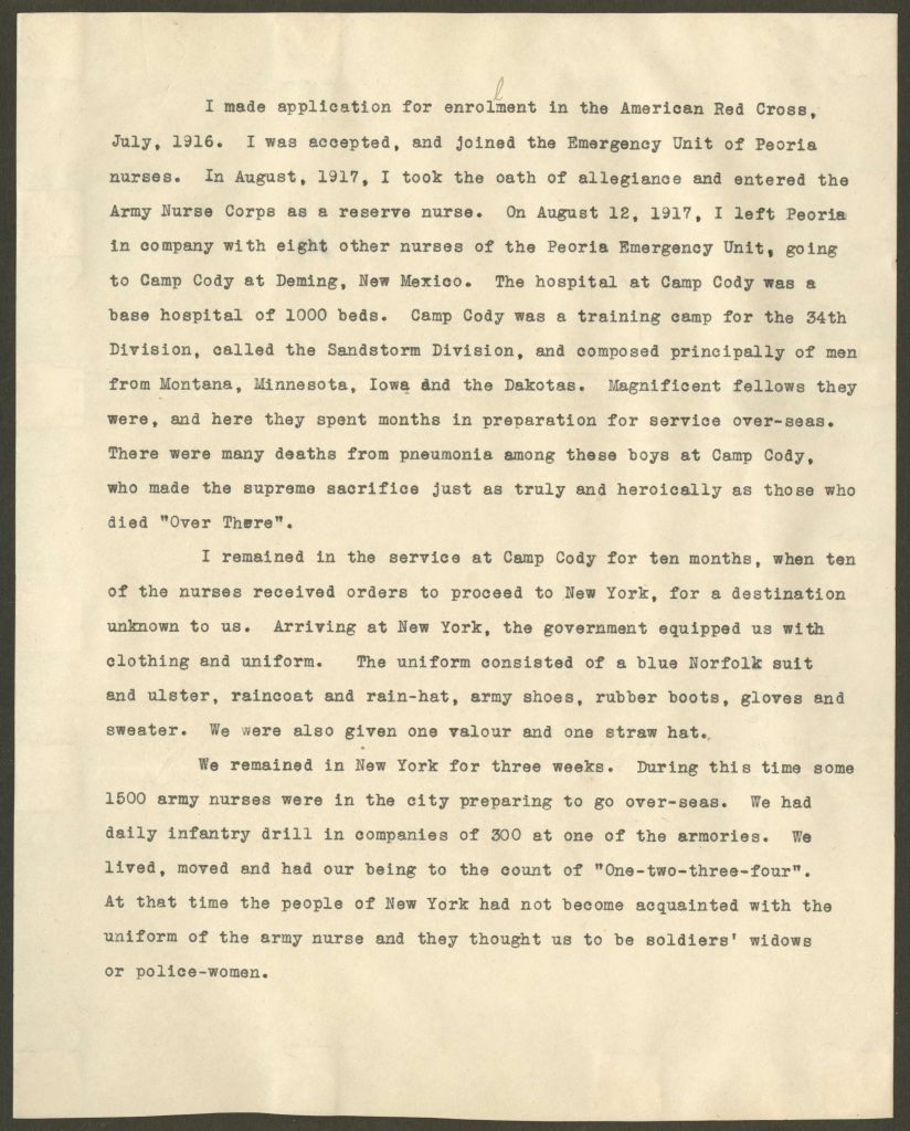 typewritten diary of elizabeth morrison