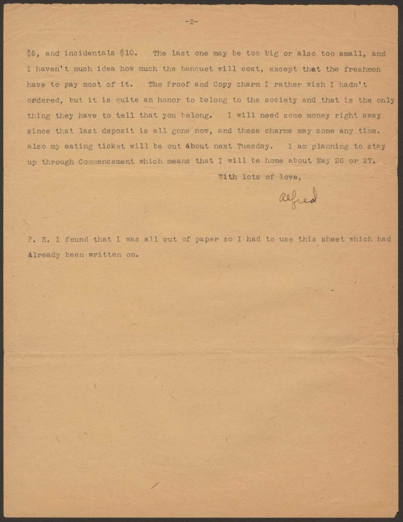 a typewritten letter from alfred green to his mother dated december 1st 1917