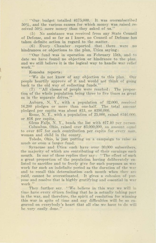 a report of the commercial relations committee to the connecticut state council of defense about community war chests dated may 27 1918