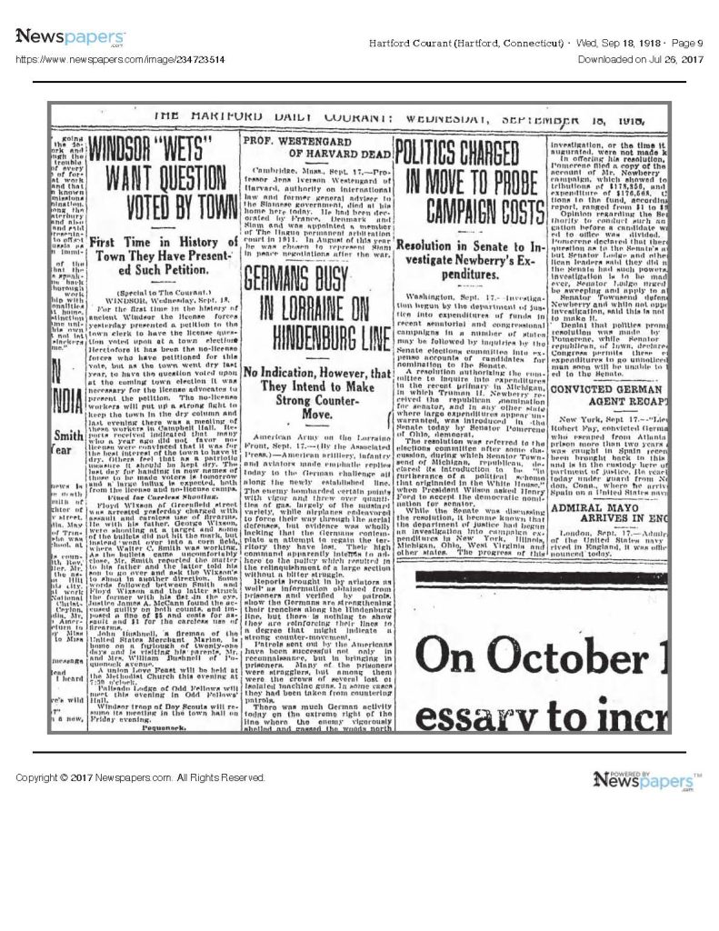 A newspaper clipping titled germans busy in lorraine on hindenburg line