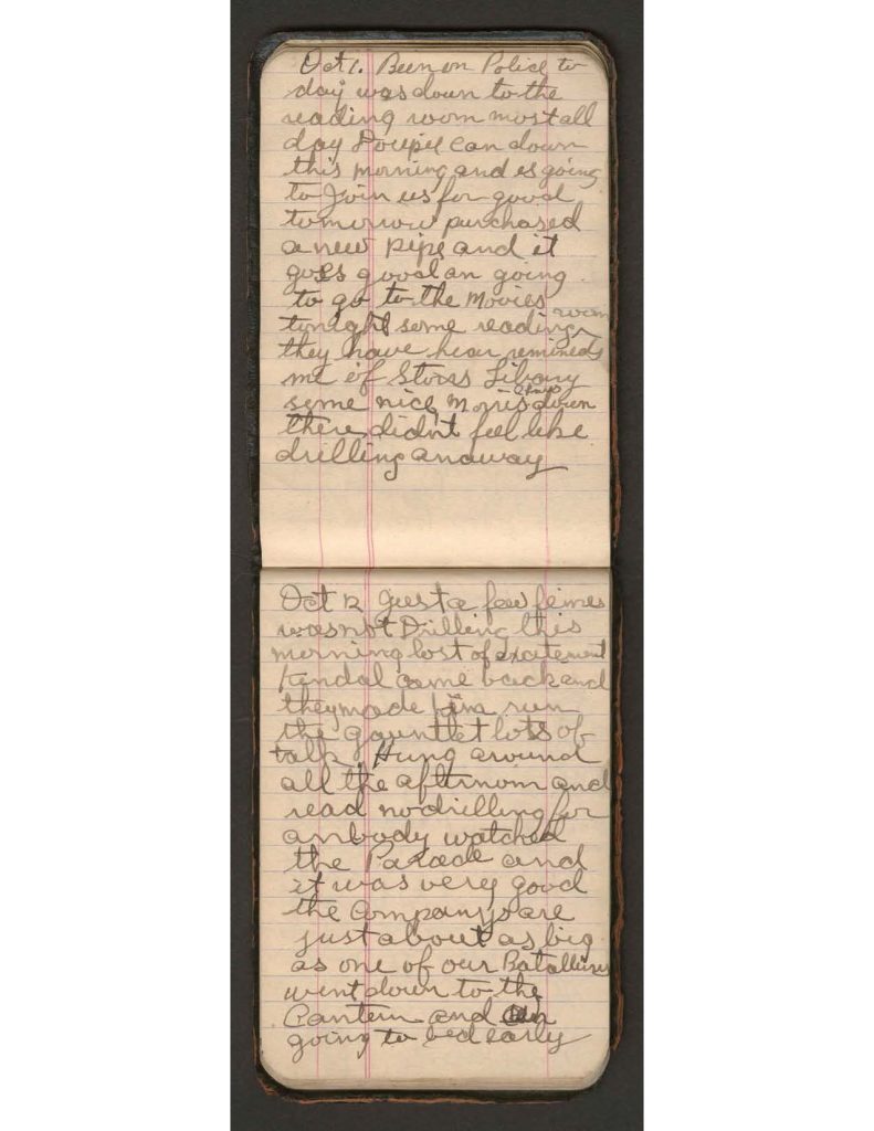 handwritten pages of the diary of charles f. watrous