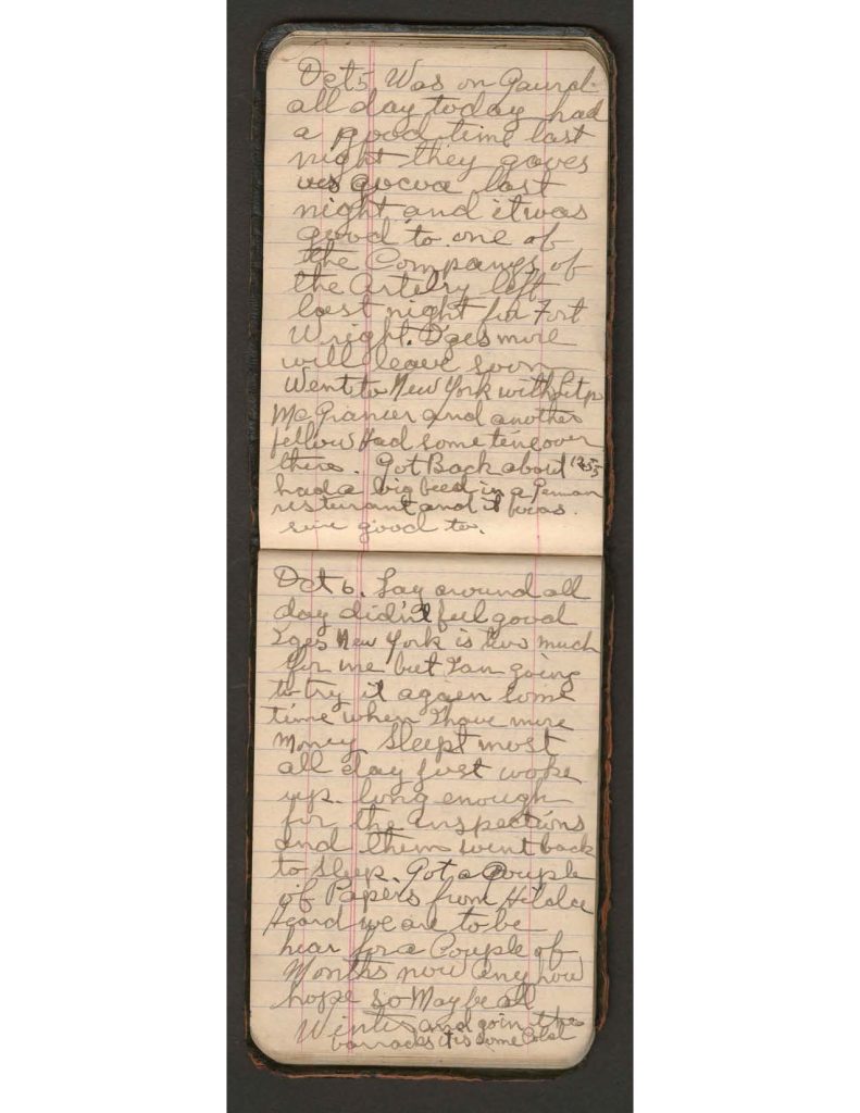 handwritten pages of the diary of charles f. watrous