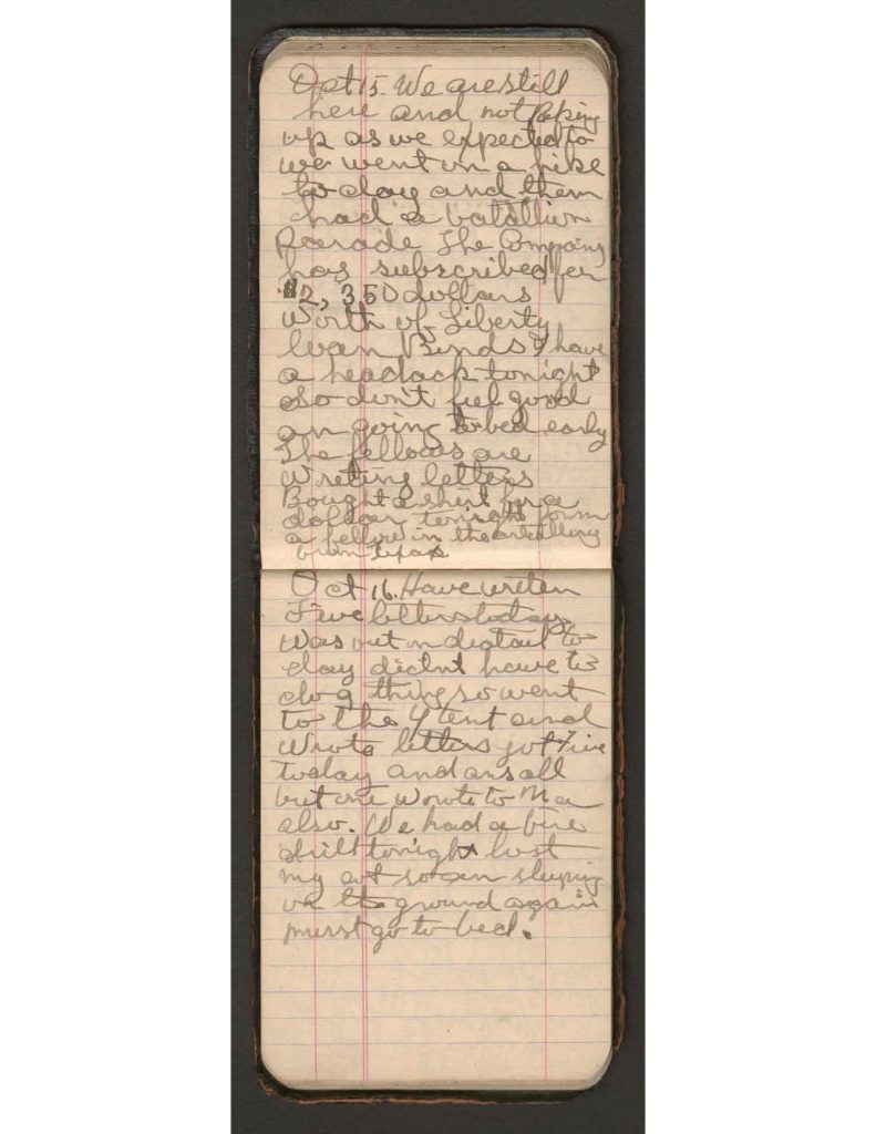 handwritten pages of the diary of charles f. watrous