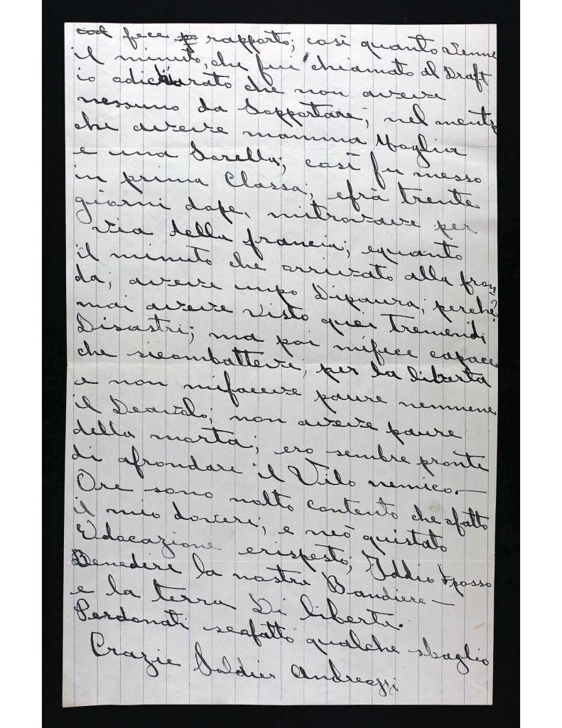 an official state of connecticut military service record for nicola andreazzi