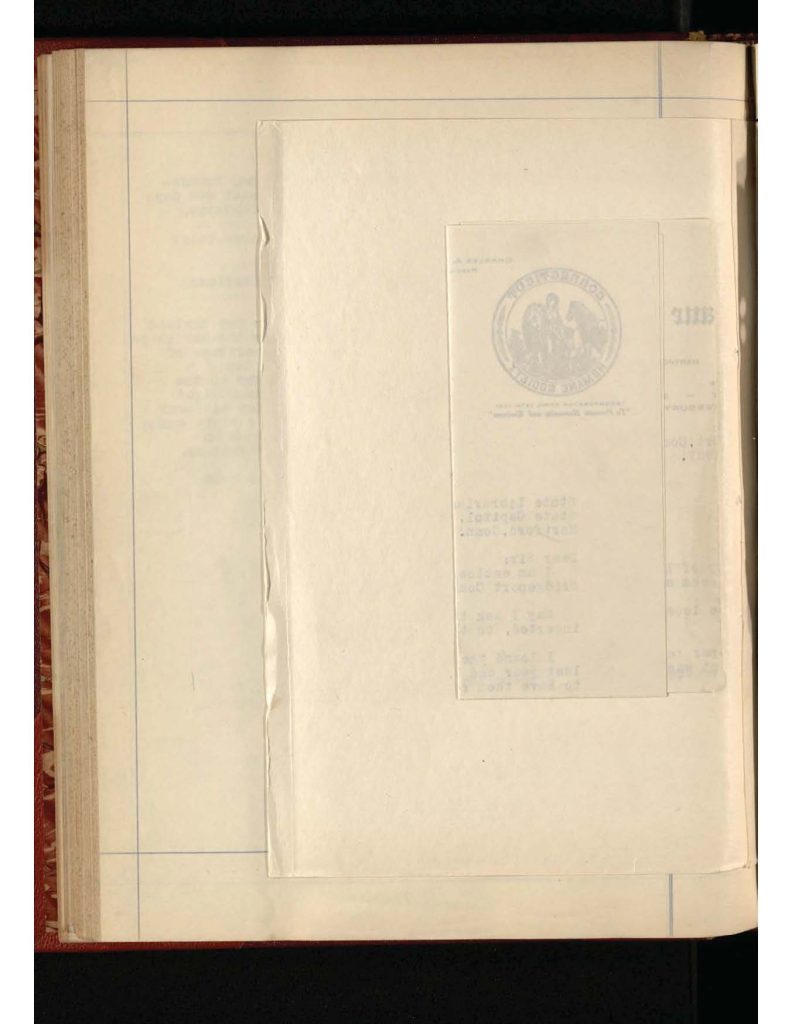 old yellowed collection of Letters to Bridgeport Comfort Club