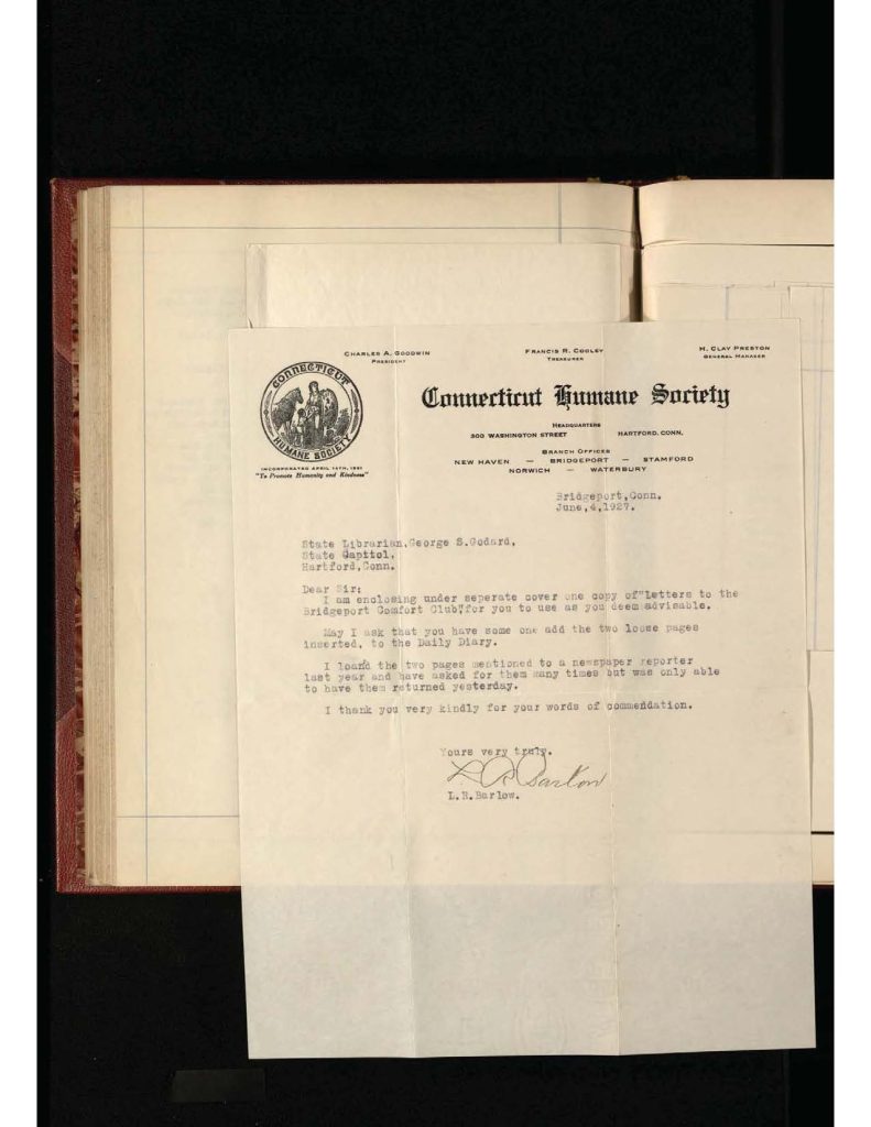 old yellowed collection of Letters to Bridgeport Comfort Club