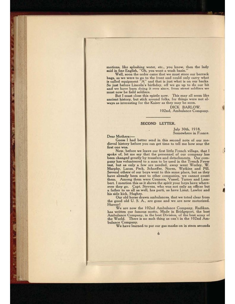 old yellowed collection of Letters to Bridgeport Comfort Club -first letter & second letter