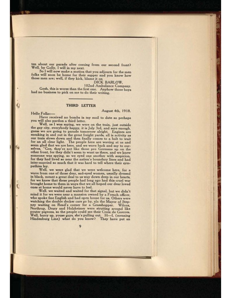 old yellowed collection of Letters to Bridgeport Comfort Club -second letter & third letter