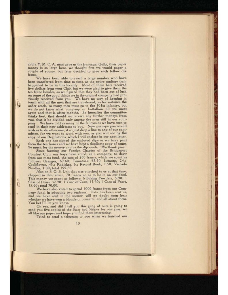 old yellowed collection of Letters to Bridgeport Comfort Club - fourth letter