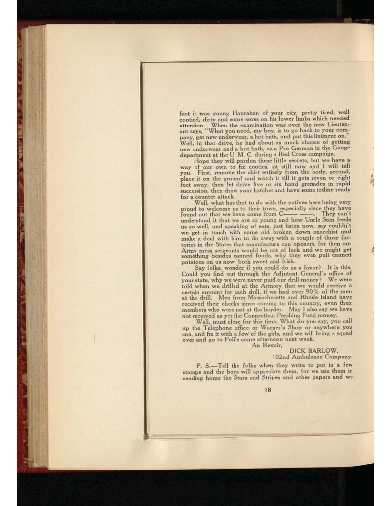 old yellowed collection of Letters to Bridgeport Comfort Club - fifth letter