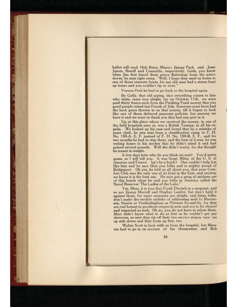 old yellowed collection of Letters to Bridgeport Comfort Club - ninth letter