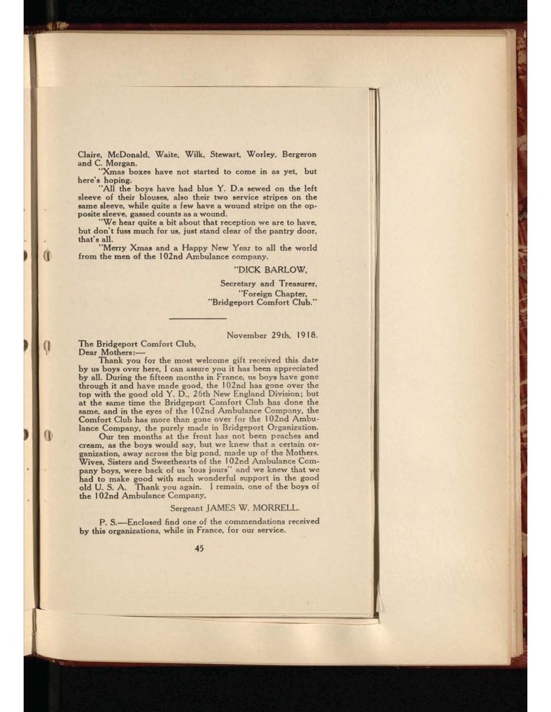 old yellowed collection of Letters to Bridgeport Comfort Club - eleventh letter