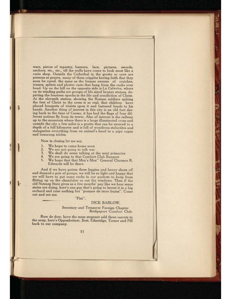old yellowed collection of Letters to Bridgeport Comfort Club - twelfth letter