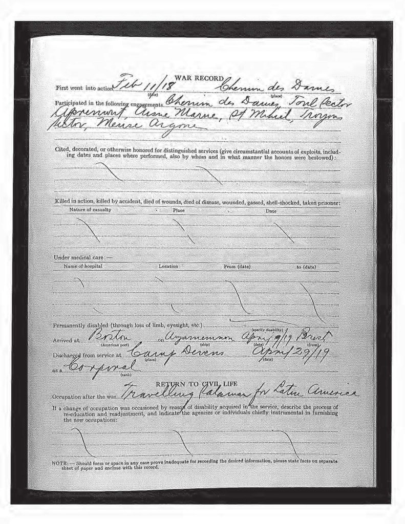an official state of connecticut military service record for harry smith campbell