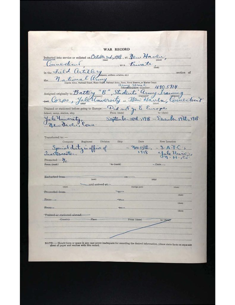 an official state of connecticut military service record for humbert francis cofrancesco