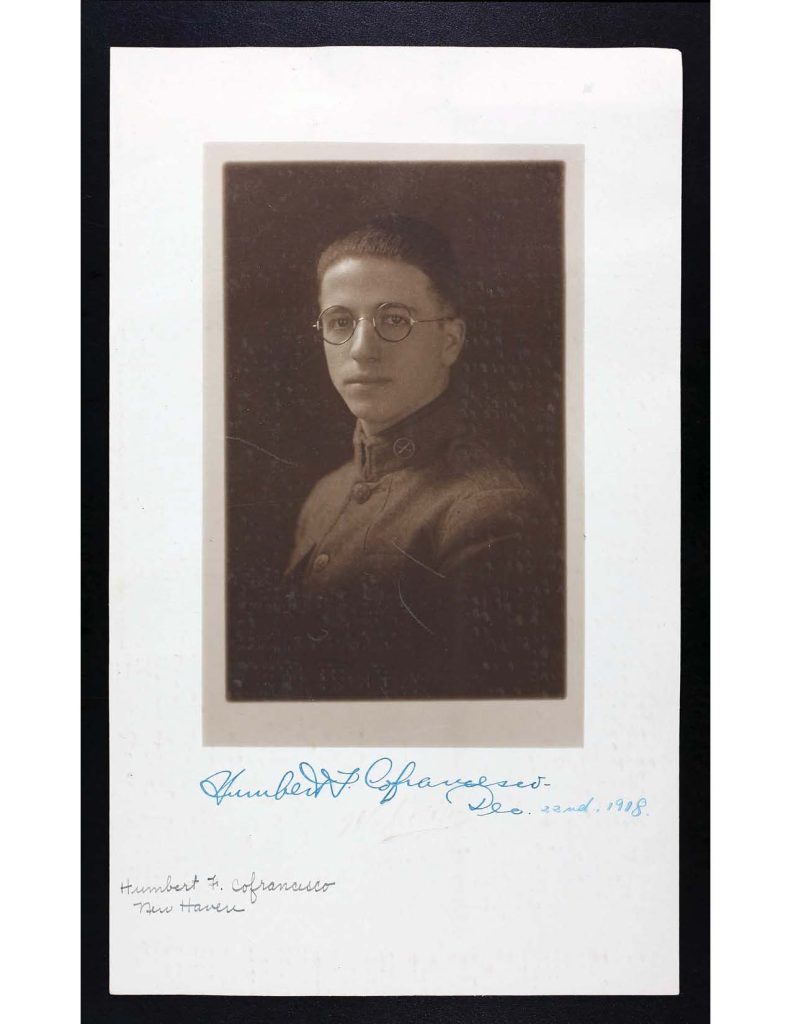 A photo of humbert francis cofrancesco wearing military uniform dated december 22 1918