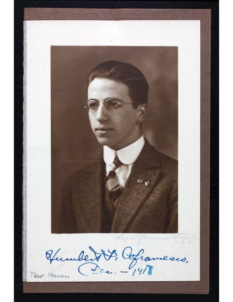 A photo of humbert francis cofrancesco wearing a suit and tie dated december 1917