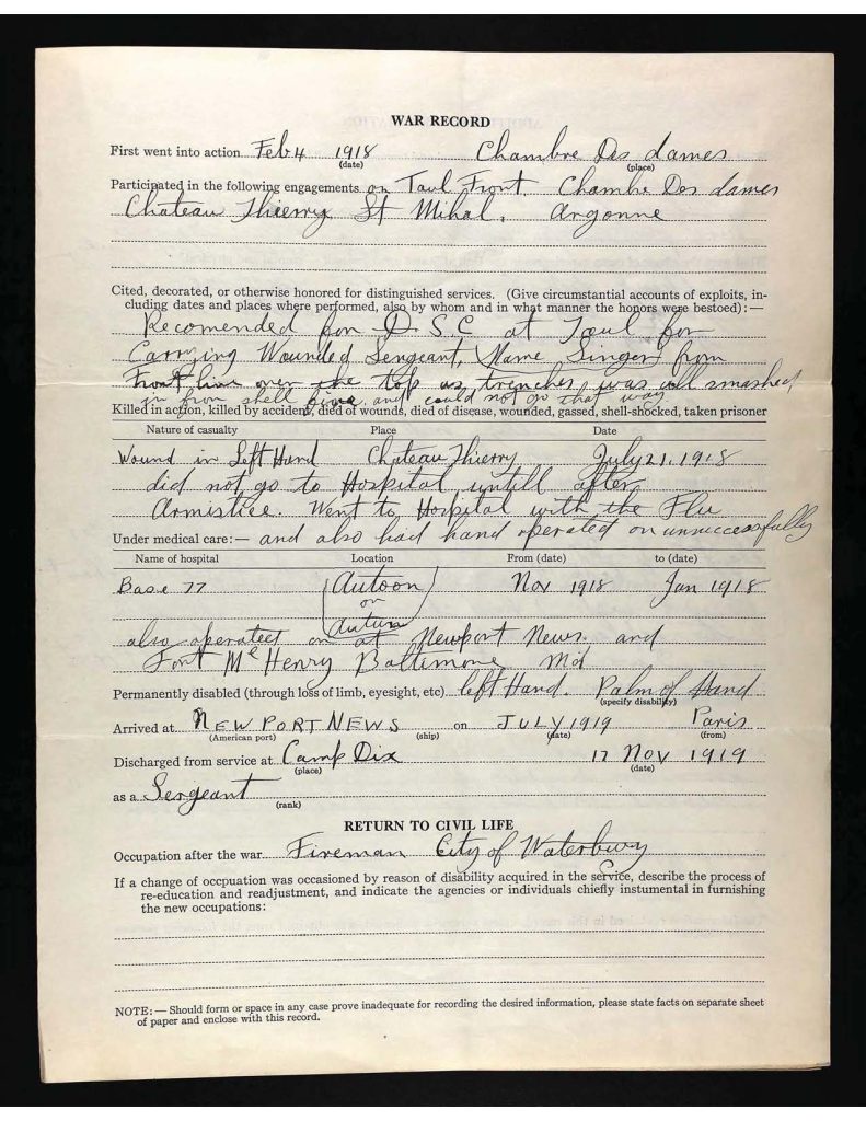 an official state of connecticut military service record for john patrick dwyer