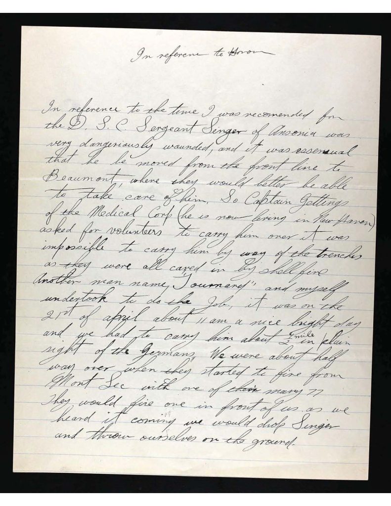 a handwritten letter from john patricke dwyer about his service