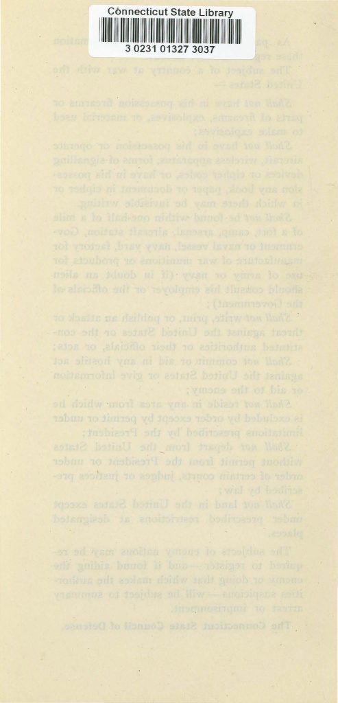 the president's proclamation of war on april 6 1917 - a meesage to enemy aliens residing i nthe us