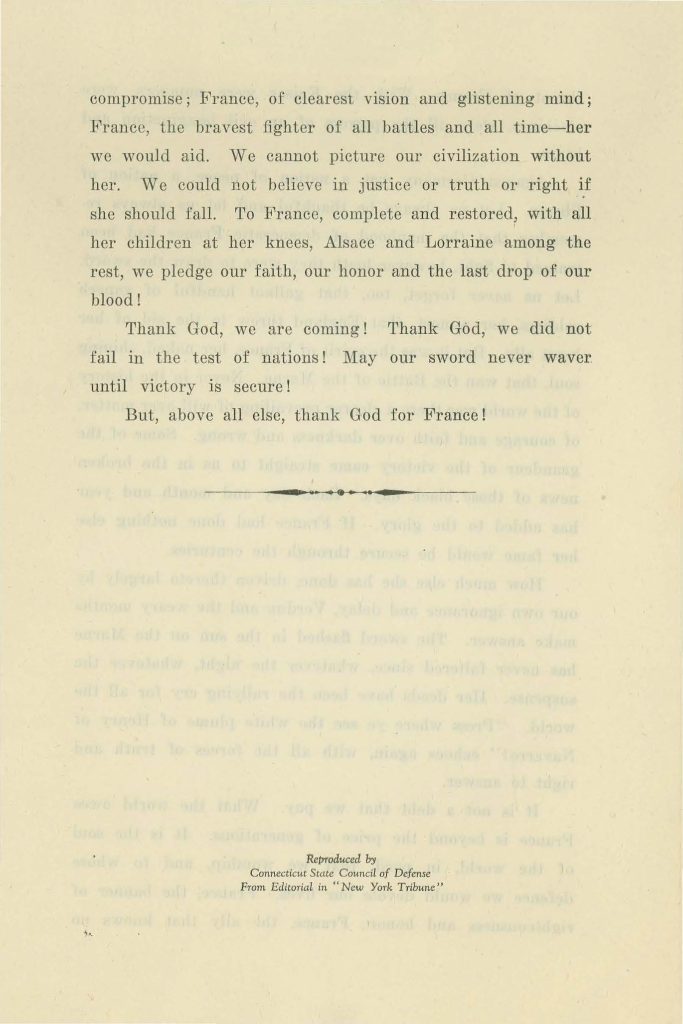 article titled "hail france" - american thoughts on french national holiday bastile day july 14 1918