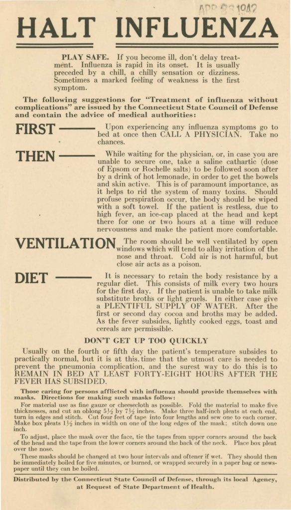 a flyer with information about ways to halt influenza