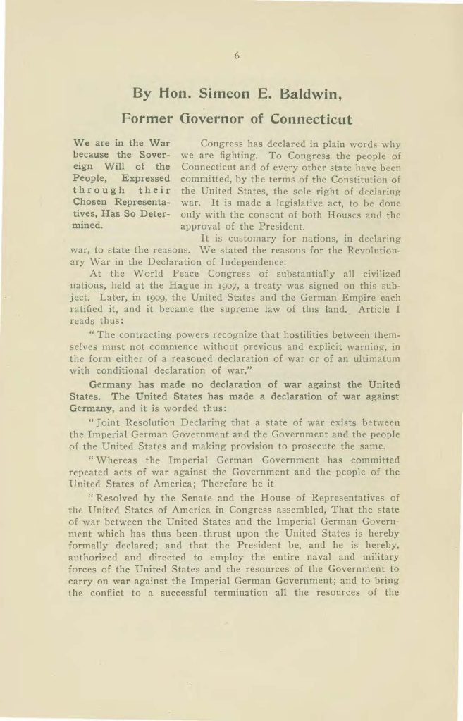 a booklet called "made in connecticut" which contains interviews on the world war issued by the connecticut state council of defense