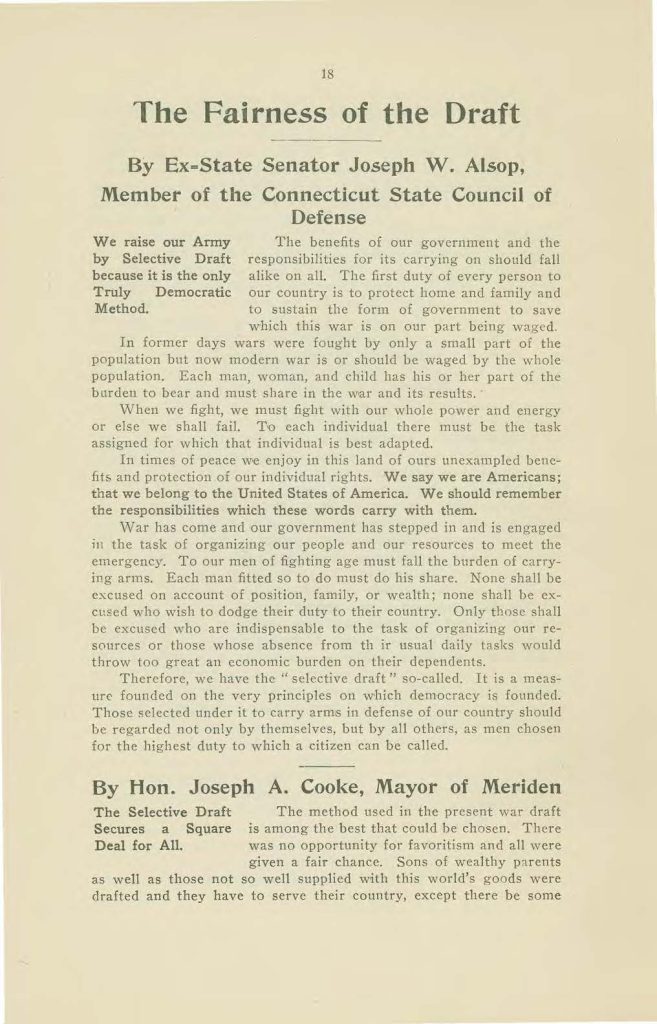 a booklet called "made in connecticut" which contains interviews on the world war issued by the connecticut state council of defense
