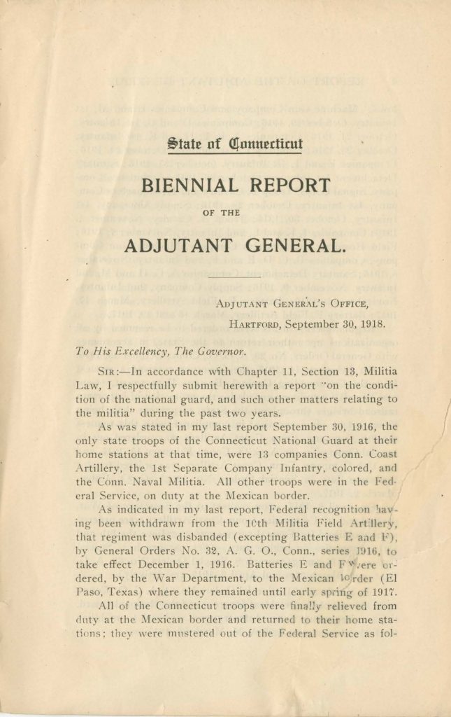a draft of a report of the adjutant general