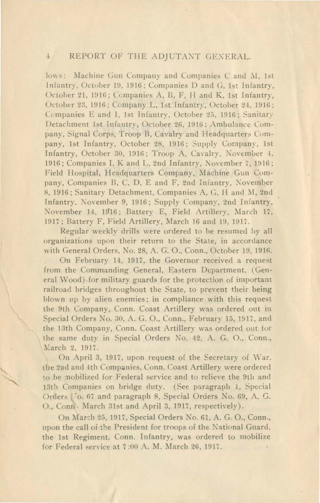 a draft of a report of the adjutant general