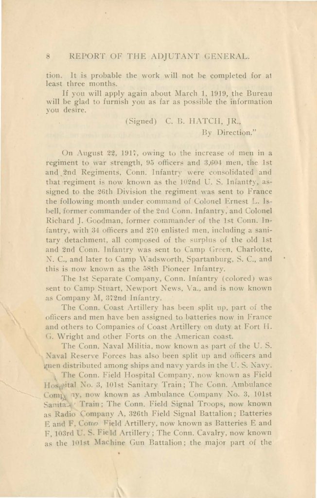 a draft of a report of the adjutant general
