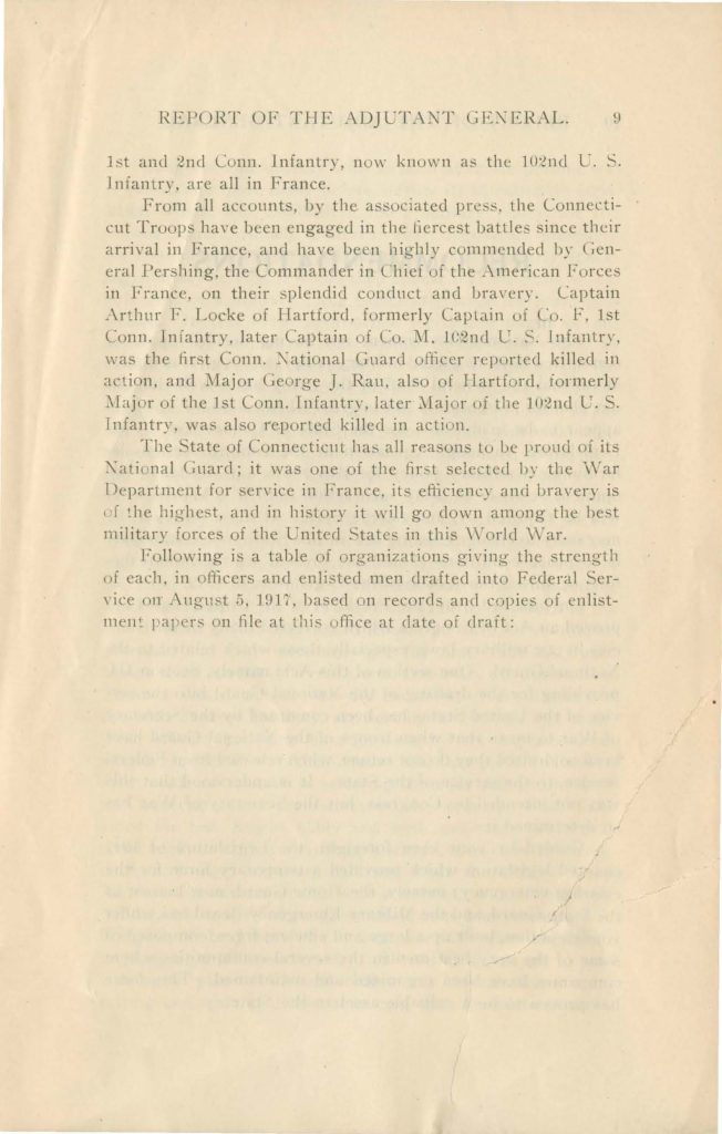a draft of a report of the adjutant general