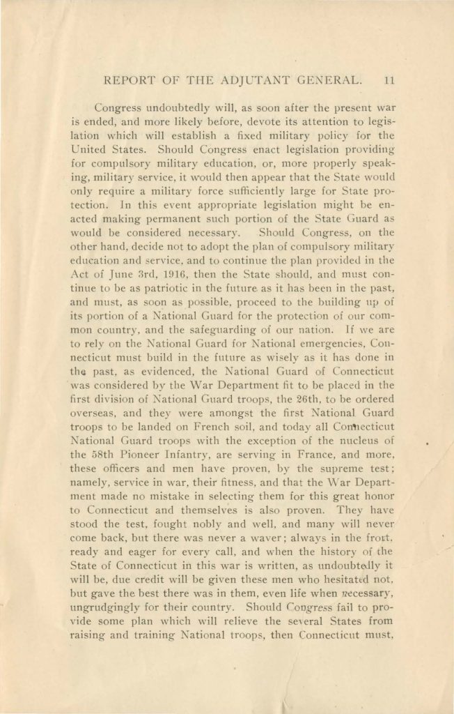 a draft of a report of the adjutant general