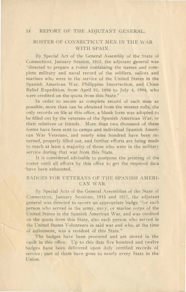 a draft of a report of the adjutant general