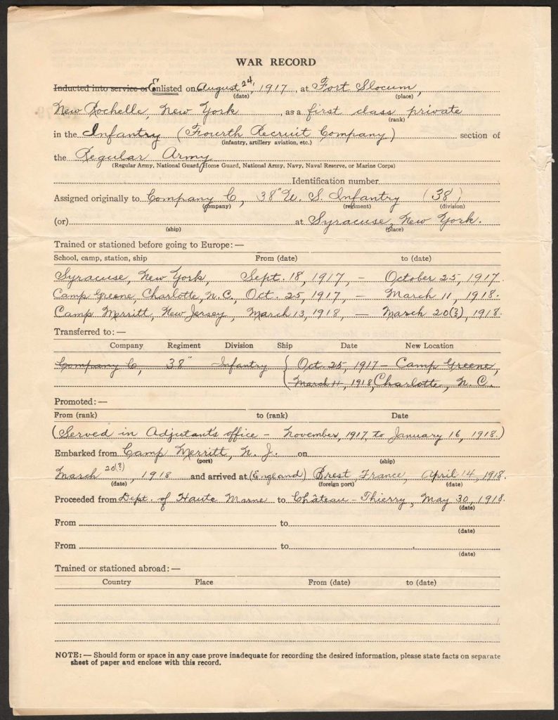 official state of connecticut military service record for cristobal rodriquez hildalgo