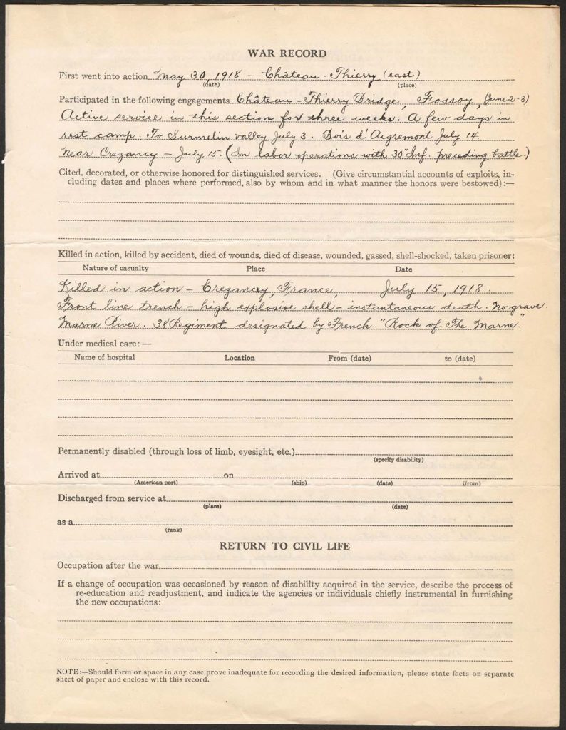 official state of connecticut military service record for cristobal rodriquez hildalgo