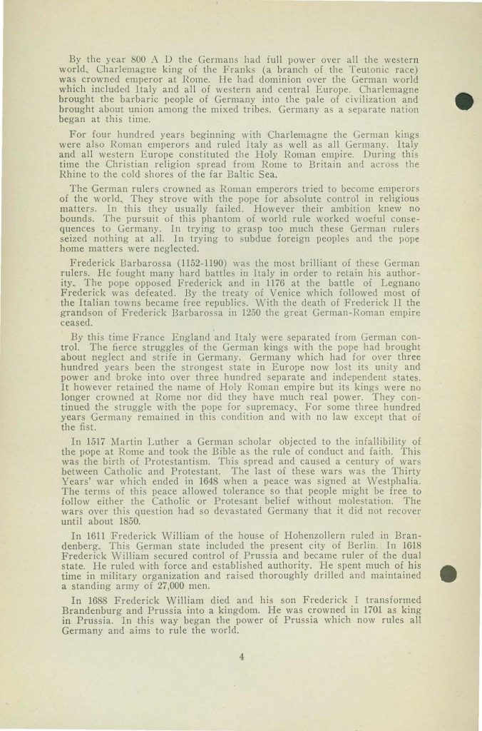 a booklet with selections for readin about the war issued in 1918 by the state board of education