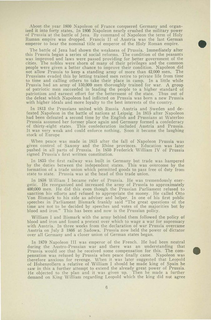 a booklet with selections for readin about the war issued in 1918 by the state board of education