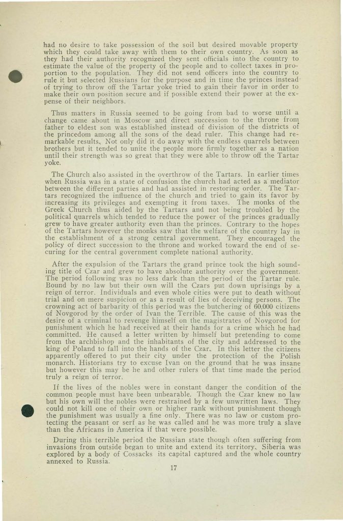 a booklet with selections for reading about the war issued in 1918 by the state board of education