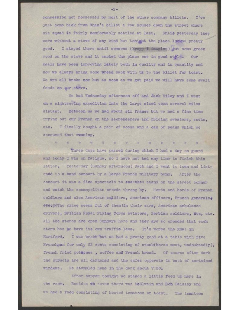 a typewritten letter from sherman green to hi mother dated December 1st 1917