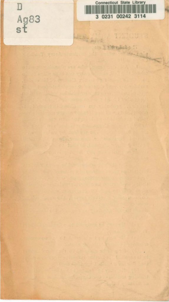 informmation from the connecticut agricultural college about the student army trainin corps