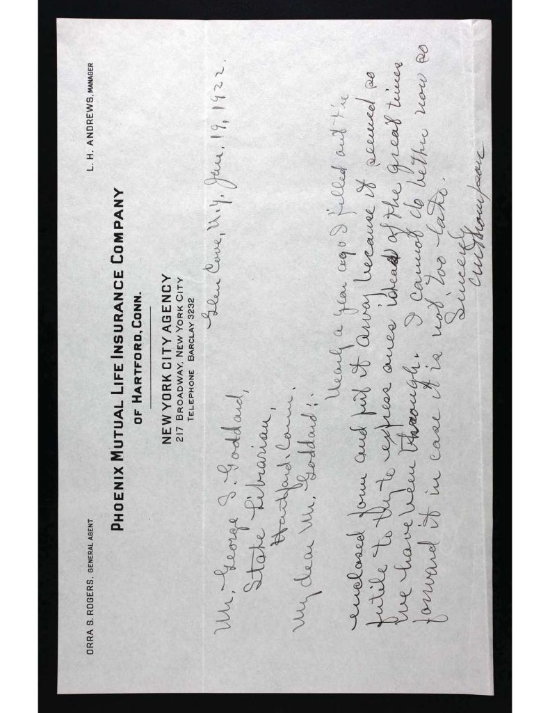 official state of connecticut military service record for clarence mcgregor thompson