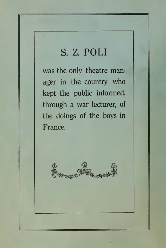back cover of a pamphlet titled "when connecticut stopped the hun" about the batte of seicheprey from april 20 - 21 1918