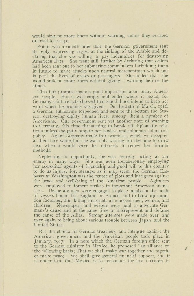 a booklet issued by the connecticut state council of defense committee on education titles 'why we are at war with germany'