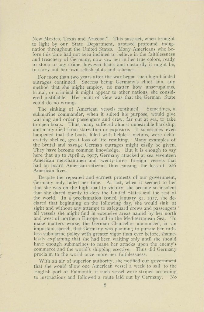 a booklet issued by the connecticut state council of defense committee on education titles 'why we are at war with germany'
