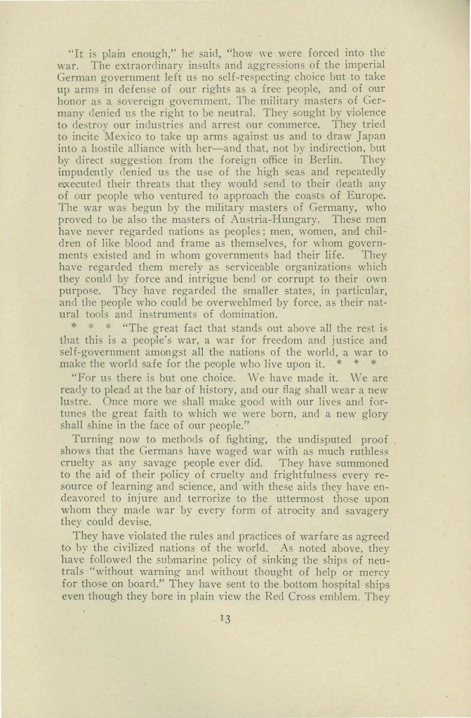 a booklet issued by the connecticut state council of defense committee on education titles 'why we are at war with germany'