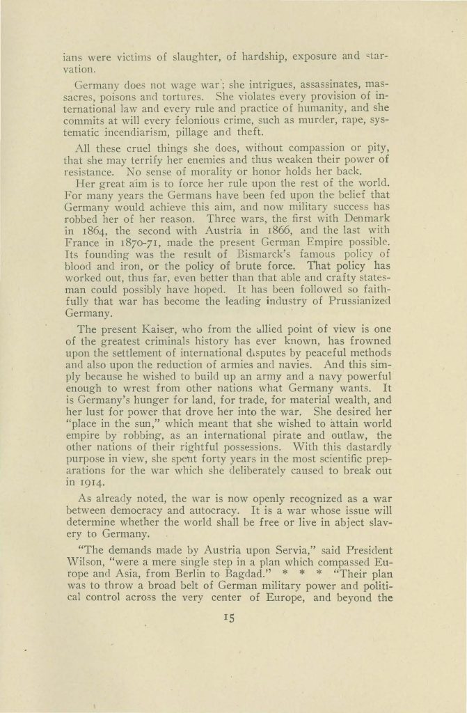 a booklet issued by the connecticut state council of defense committee on education titles 'why we are at war with germany'