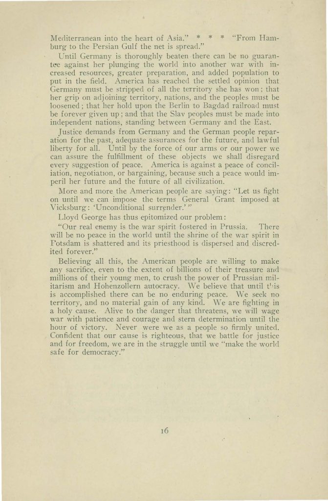a booklet issued by the connecticut state council of defense committee on education titles 'why we are at war with germany'