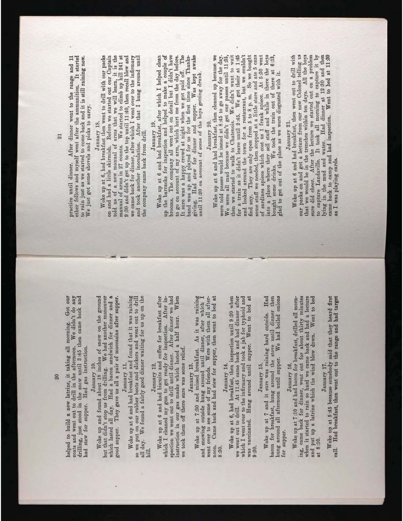 a page from solomon wollman's diary that he kept from september 15, 1917 through july 4, 1918