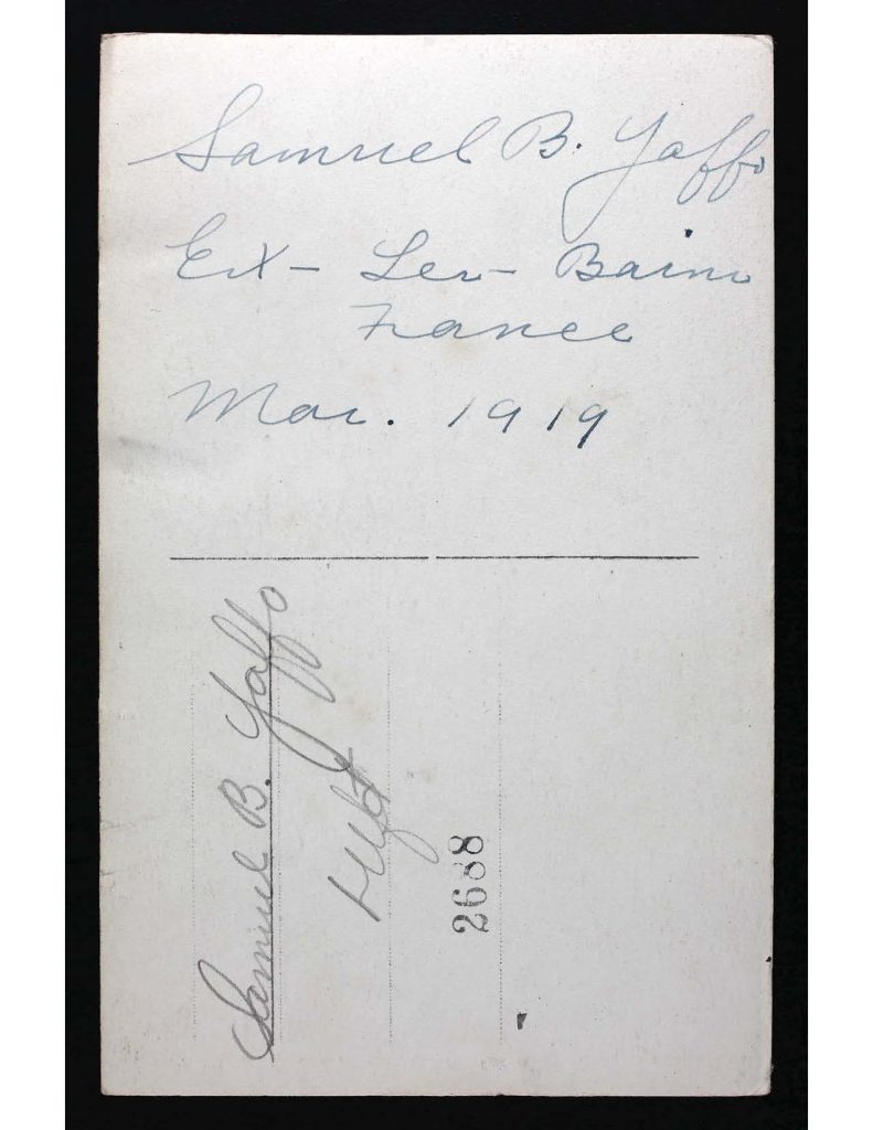 the back side of a photo with the date march 1919 in france